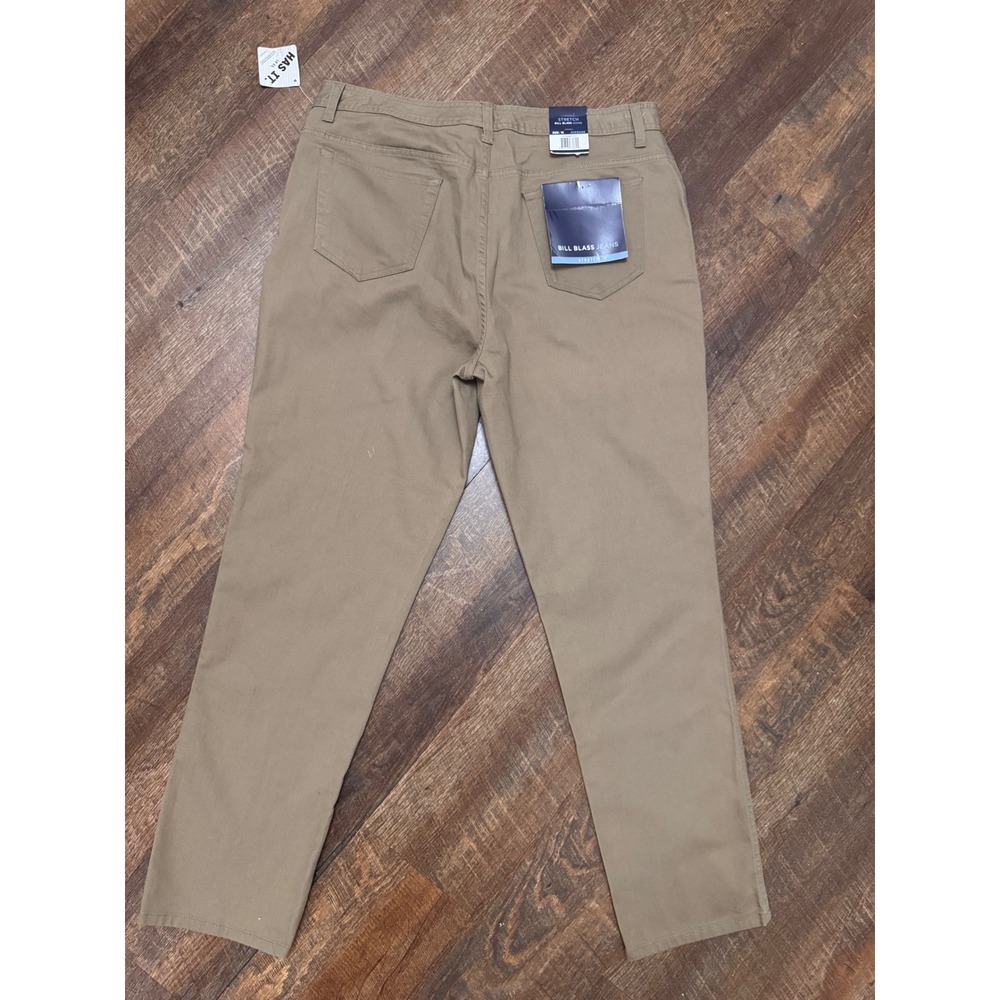 NWT Bill Blass Jeans Dark Khaki Stretch Straight Leg Pants Size 8 - Picture 6 of 8